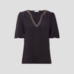 Blouse manches courtes noir femme