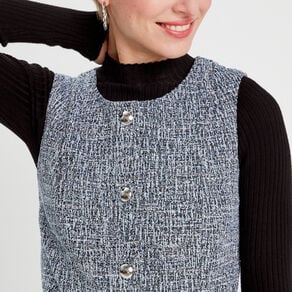 robe cintree ceinturee tweed bleu femme Robe cintrée ceinturée tweed bleu femme