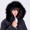Doudoune droite ceinturée noir femme