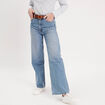 Jeans wide leg taille haute denim double stone femme
