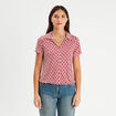 Blouse manches courtes rouge femme