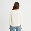 Pull avec boutons épaules ecru femme