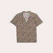 Blouse col polo beige clair femme
