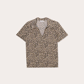Blouse col polo beige clair femme