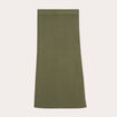 Jupe tricot midi droite vert kaki femme