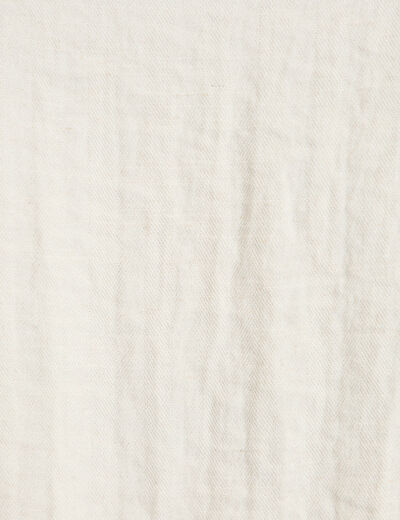 Chemise droite pliss&eacute;e manches courtes ecru femme