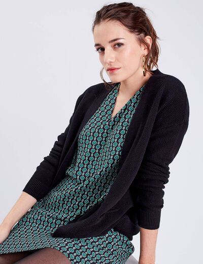 Gilet manches longues noir femme