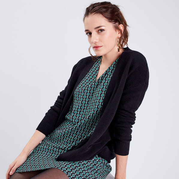 Gilet manches longues noir femme