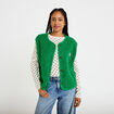Veste sans manches fausse fourrure vert fonc&eacute; femme