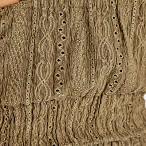 Blouse broderie anglaise vert foncé femme
