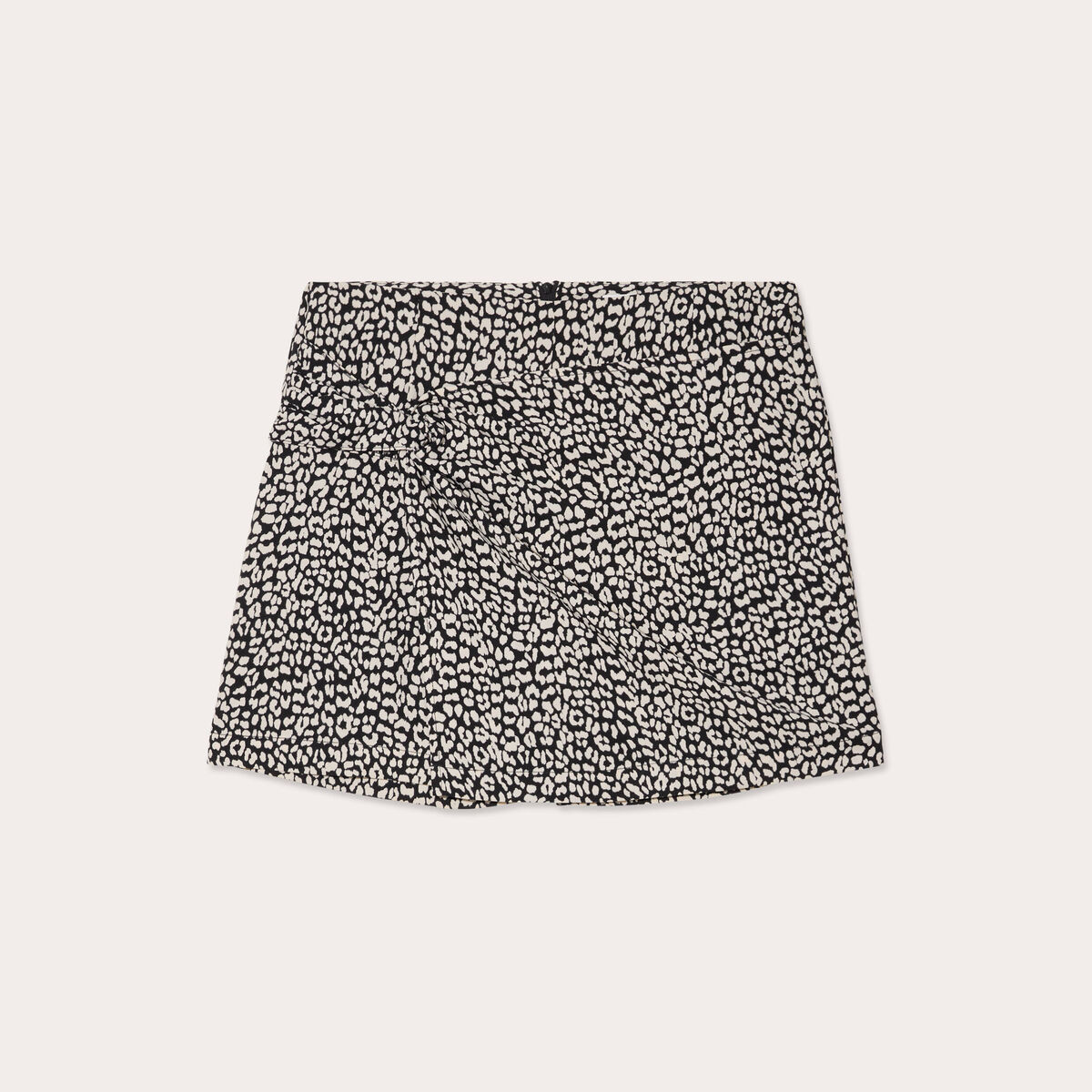 Jupe-short droite effet noué noir femme