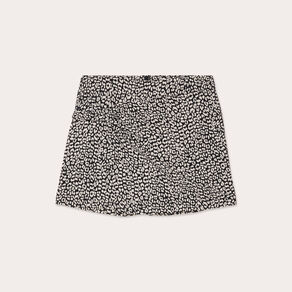 Jupe-short droite effet noué noir femme