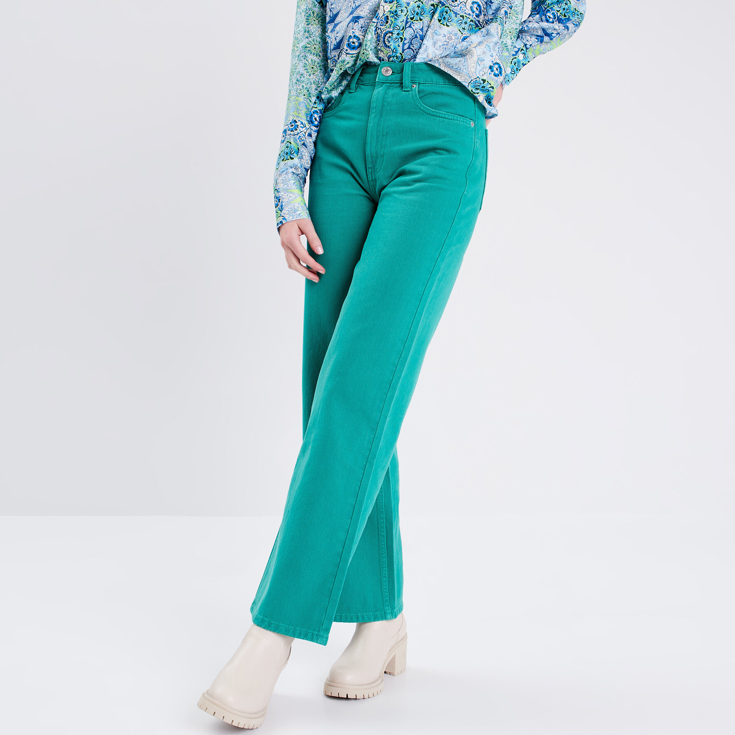 Jeans taille haute Vert Femme Vib s