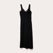 Robe longue évasée noir femme