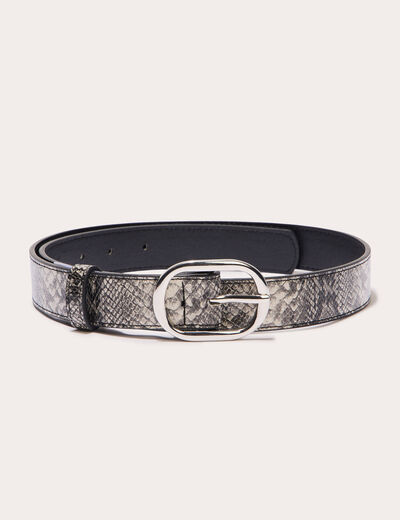 Ceinture avec boucle bleu gris femme