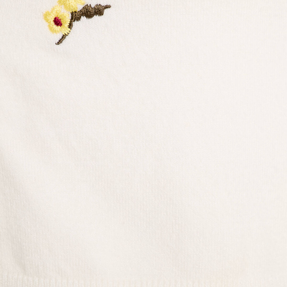 Gilet avec broderie ecru femme