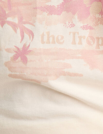 T-shirt manches courtes ecru femme
