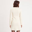 Robe pull droite avec poches ecru femme