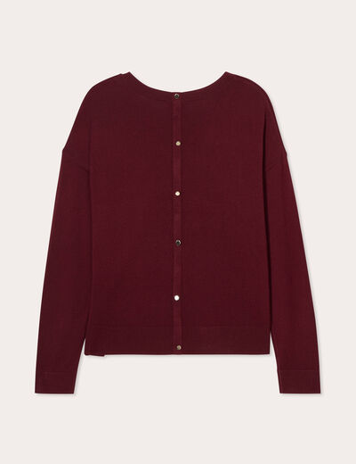 Pull manches longues bordeaux femme