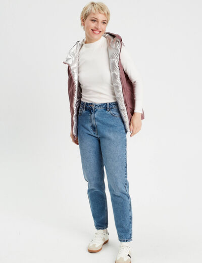 Doudoune réversible vieux rose femme
