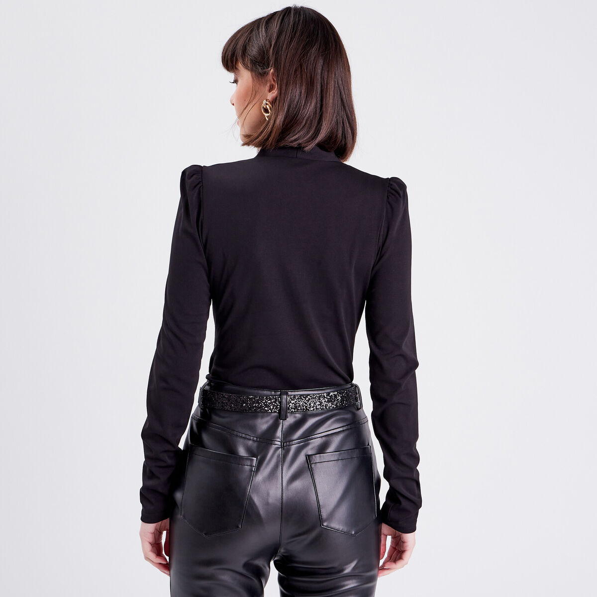 Body manches longues noir femme