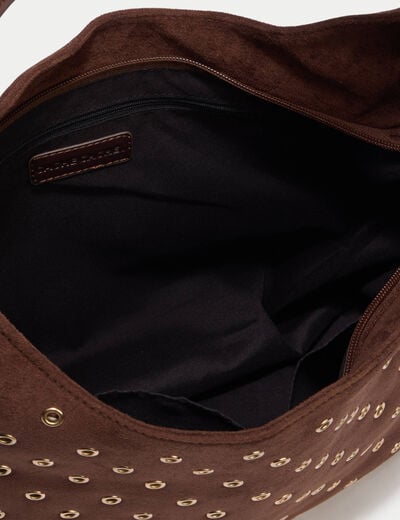 Sac aspect daim marron femme