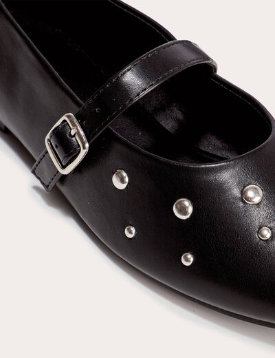 Ballerines &agrave; d&eacute;tails clout&eacute;s noir femme