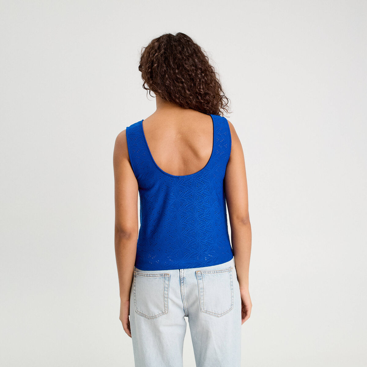 D&eacute;bardeur cropped nou&eacute; bleu electrique femme