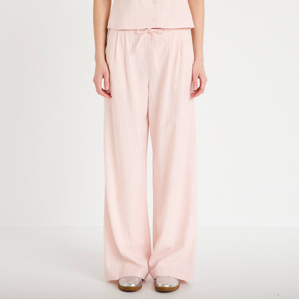 Pantalon large rose femme
