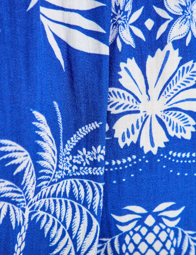 Robe &eacute;vas&eacute;e col v bleu roi femme