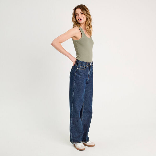 debardeur cotele col rond vert kaki femme Débardeur côtelé col rond vert kaki femme