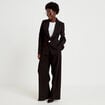 Blazer droit manches longues noir femme
