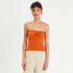 Bandeau cropped bustier orange foncé femme