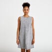 Robe courte droite en jean sans manches denim gris femme