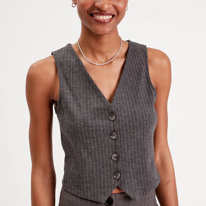 Veston sans manches gris femme