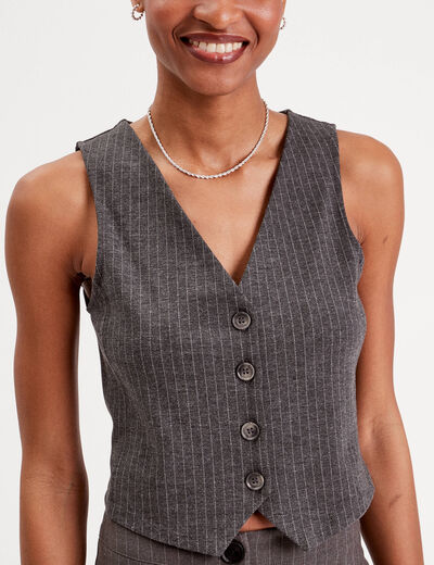 Veston sans manches gris femme