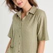 Chemise ajourée vert kaki femme