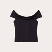 T-shirt col bardot noir femme