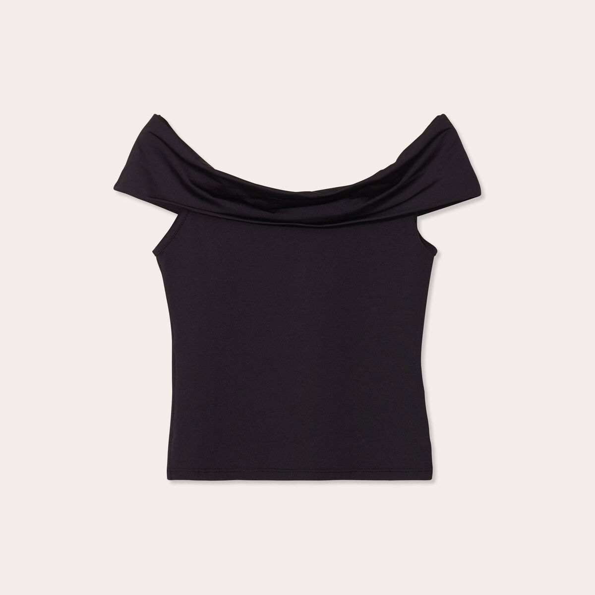 T-shirt col bardot noir femme