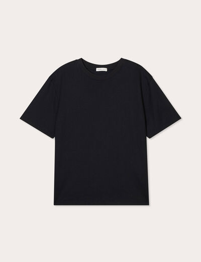 T-shirt oversize col rond noir femme