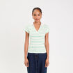 Polo col chemise manches courtes vert femme