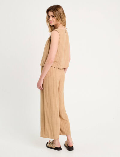 Combinaison sans manches beige femme