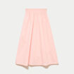 Jupe longue &eacute;vas&eacute;e taille haute rose femme