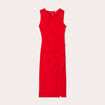 Robe longue ajustée drappée rouge femme