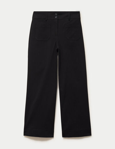 Pantalon bootcut taille haute noir femme