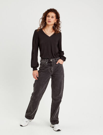T-shirt manches longues noir femme
