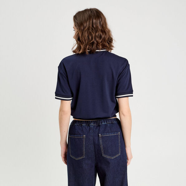 polo manches courtes bleu marine femme Polo manches courtes bleu marine femme