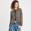 Blouse nouée manches longues blanc femme