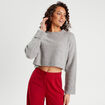 Pull cropped manches longues gris foncé femme