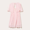 Robe évasée col V doublure viscose rose femme